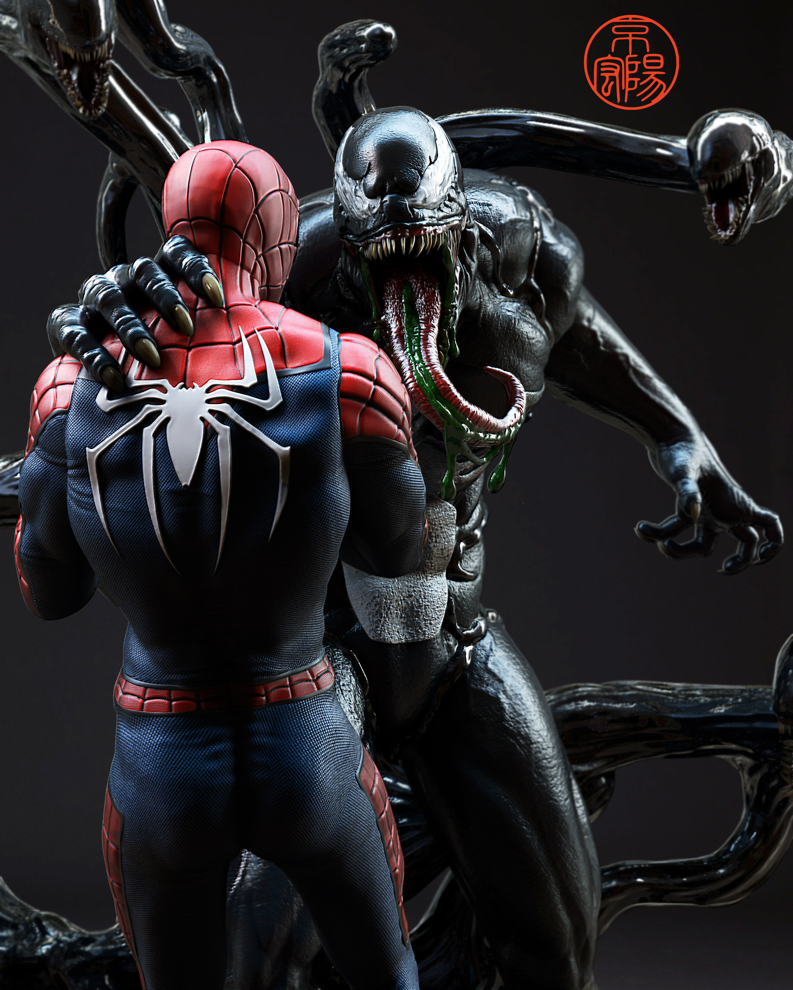 Venom vs Spiderman 3D print model 3D print model_2