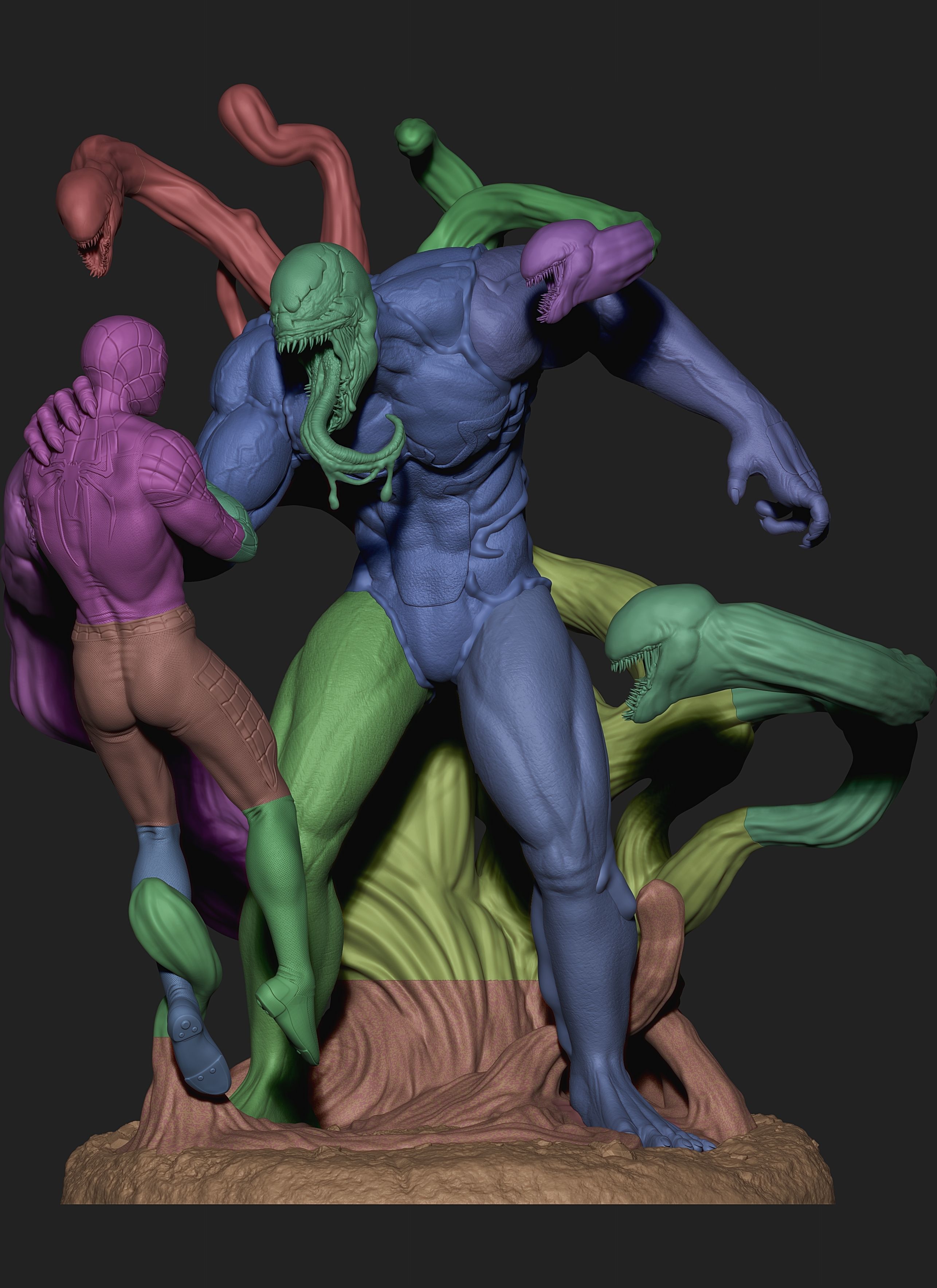 Venom vs Spiderman 3D print model 3D print model_9
