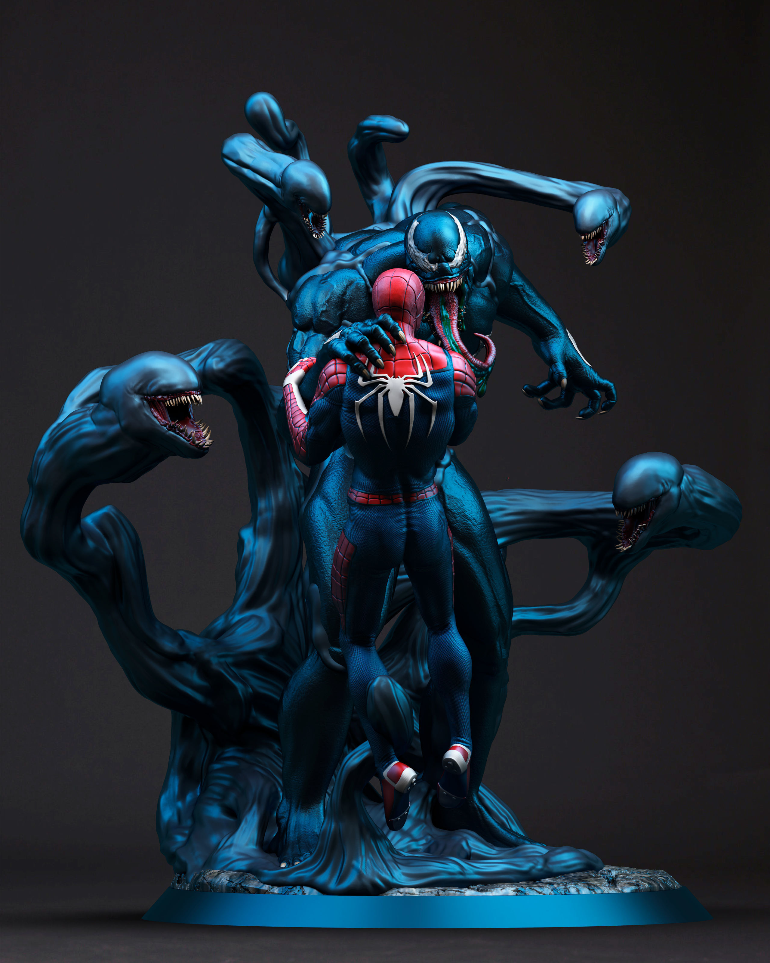 Venom vs Spiderman 3D print model 3D print model_3