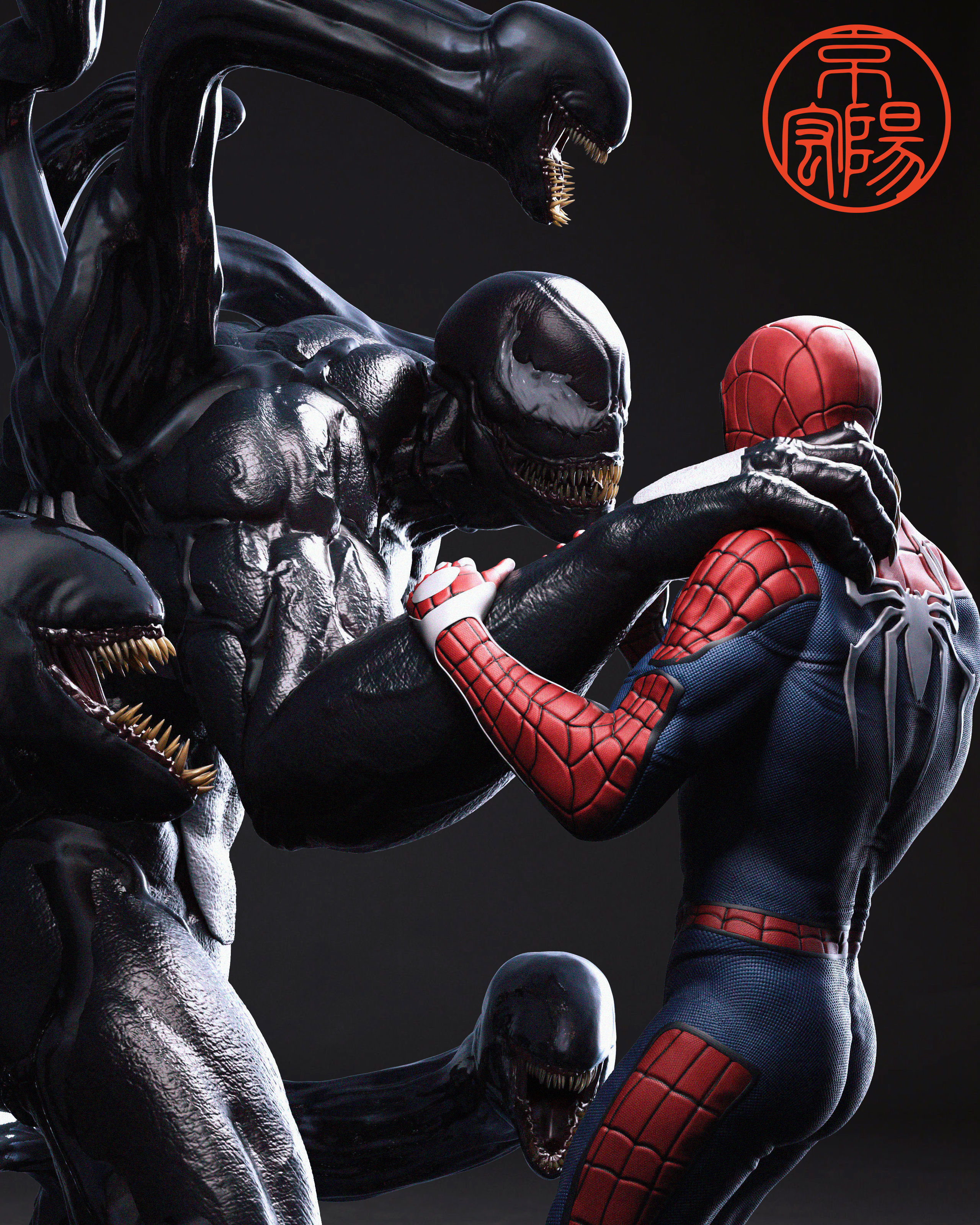 Venom vs Spiderman 3D print model 3D print model_0