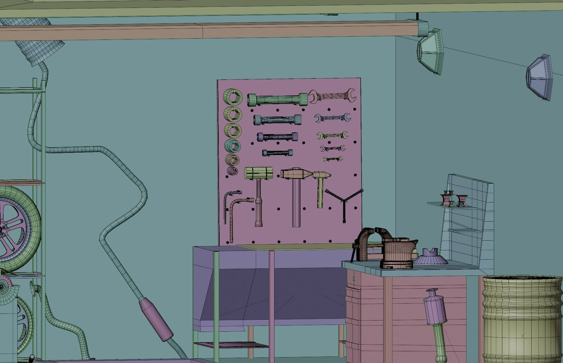 Auto Repair Shop  High Detail Garage Low-poly 3D model_6