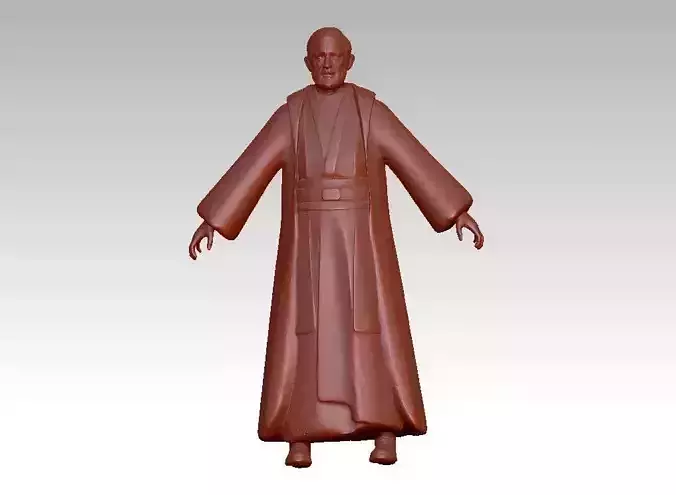 Realistic man Star Wars character statue 3D print model