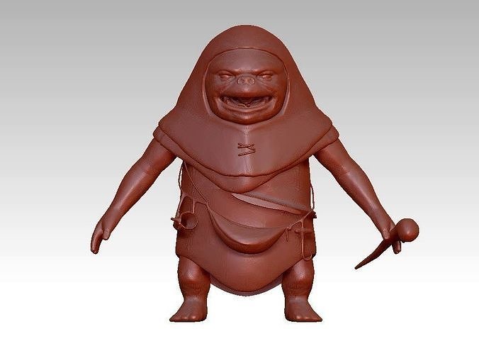 old woman witch 3D print model