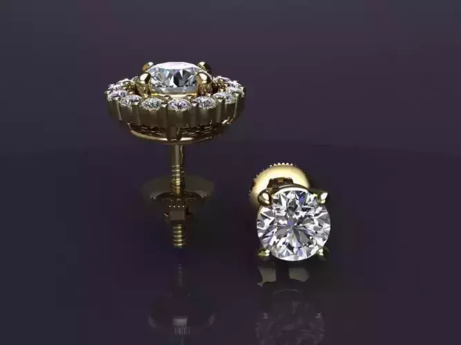 Solitaire Diamond Earring Jacket 4MM