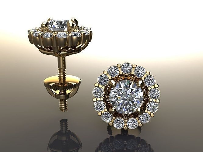 Solitaire Diamond Earring Jacket 3MM50 3D print model
