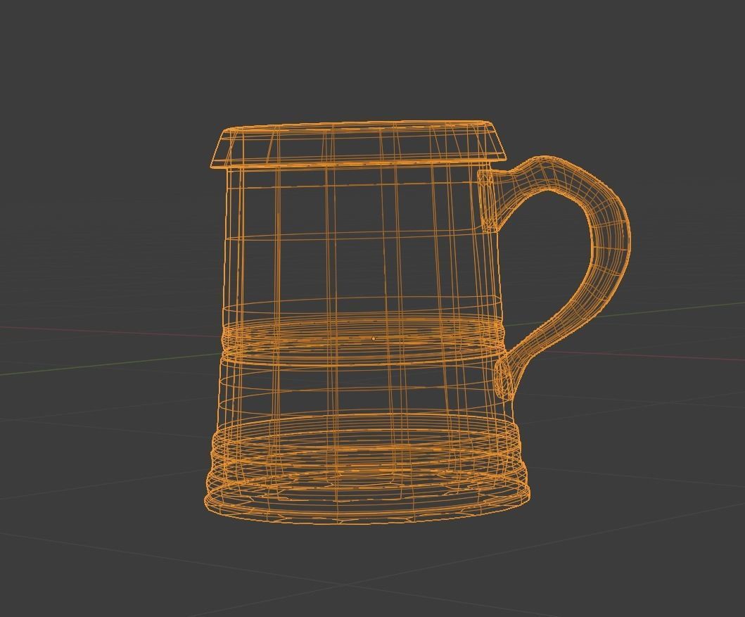 Victorian Style Tankard Low-poly 3D model_5