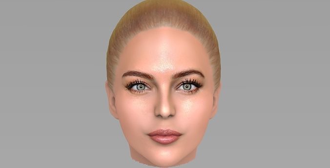 Beautiful blonde woman head TYPE 8 3D model