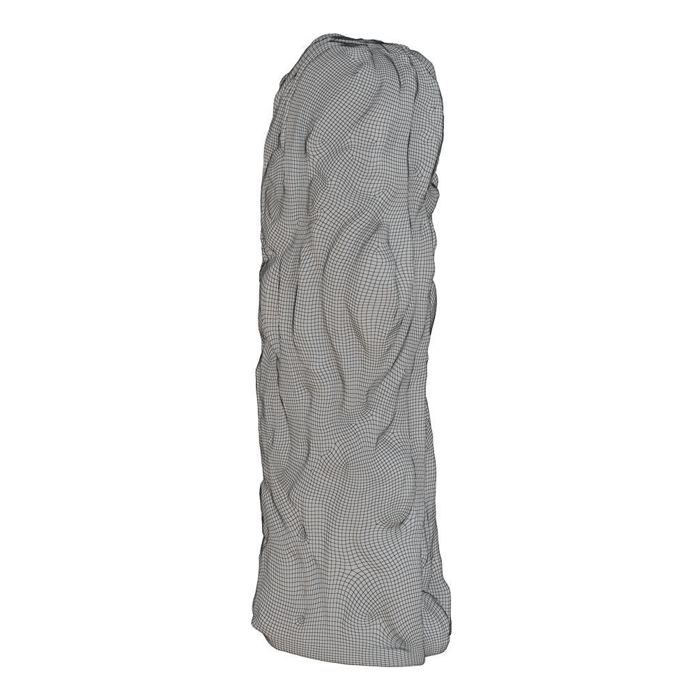 Wood Sculpture Old Man With Walking Stick 3D model_7