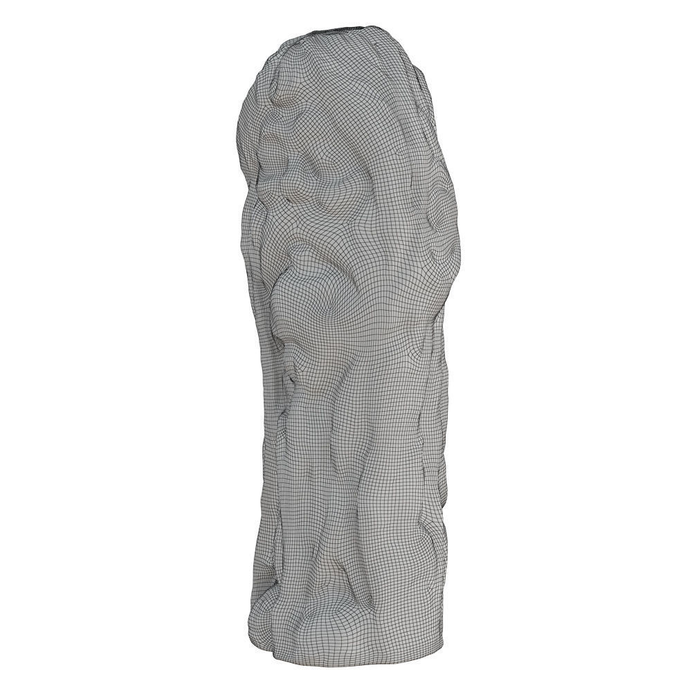 Wood Sculpture Old Man With Walking Stick 3D model_6