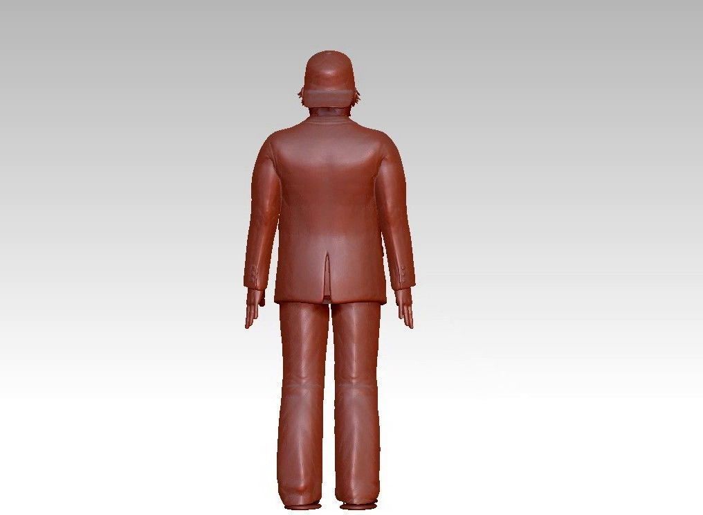 funny man in a hat suit slippers 3D print model_10