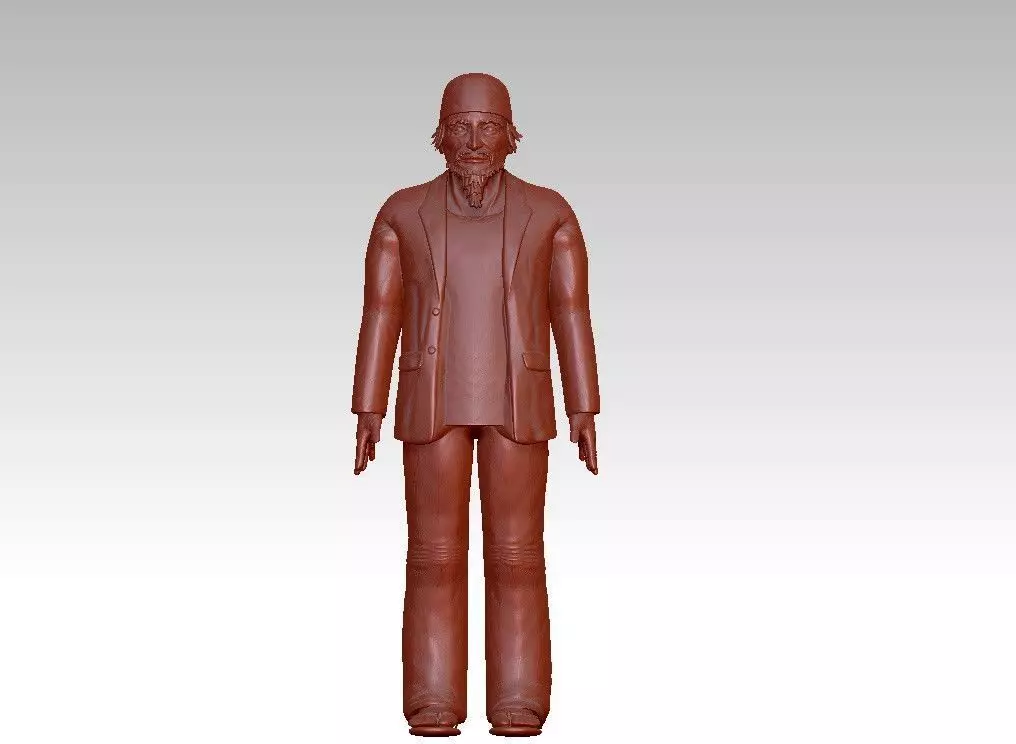 funny man in a hat suit slippers 3D print model_0