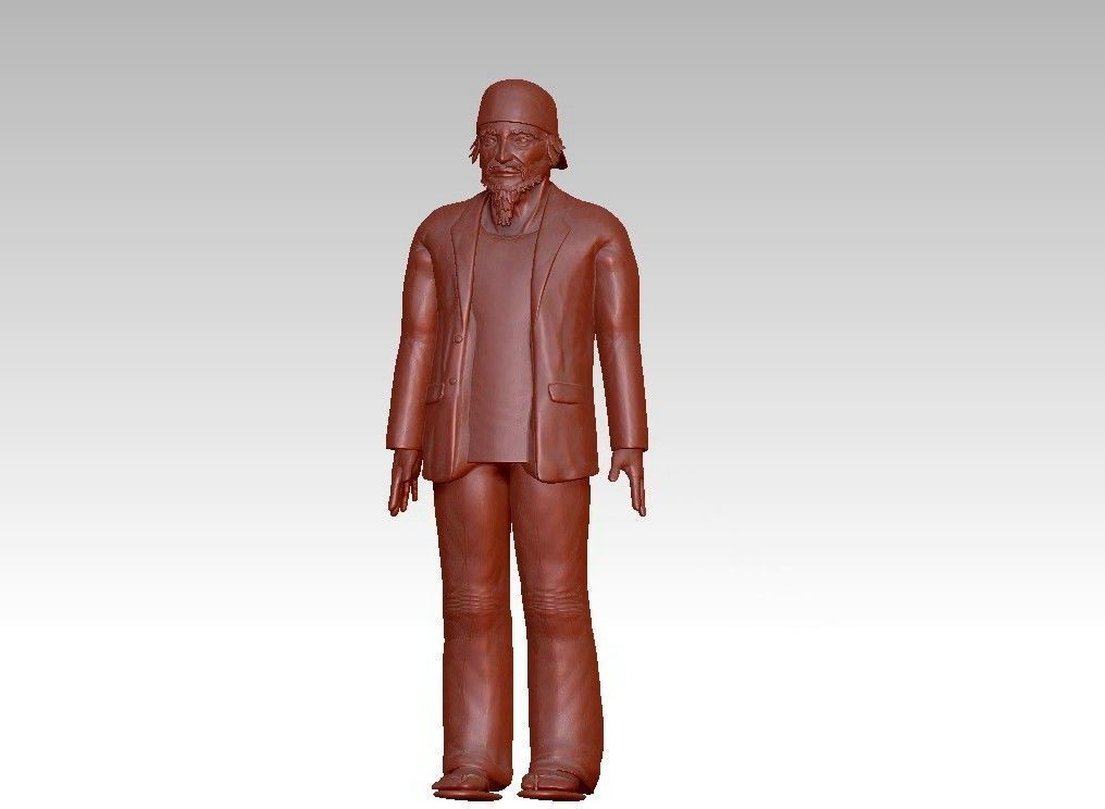 funny man in a hat suit slippers 3D print model_20