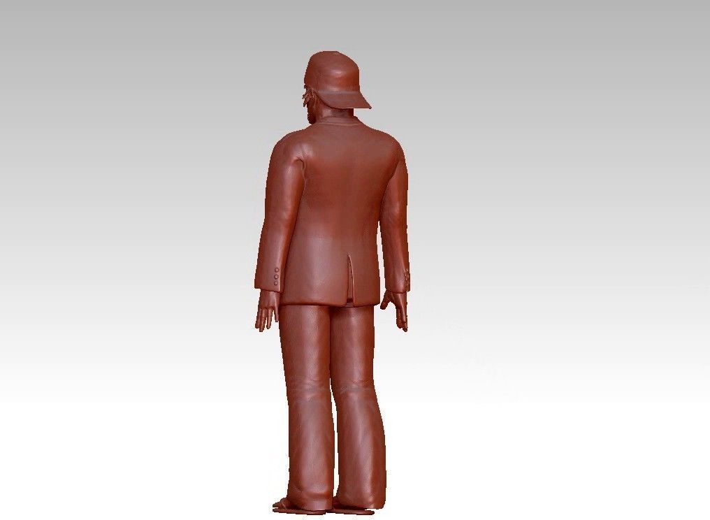 funny man in a hat suit slippers 3D print model_12