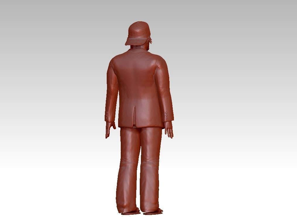 funny man in a hat suit slippers 3D print model_9