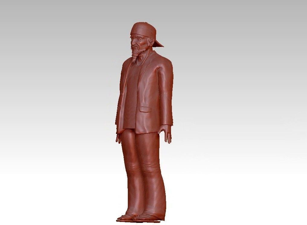 funny man in a hat suit slippers 3D print model_18