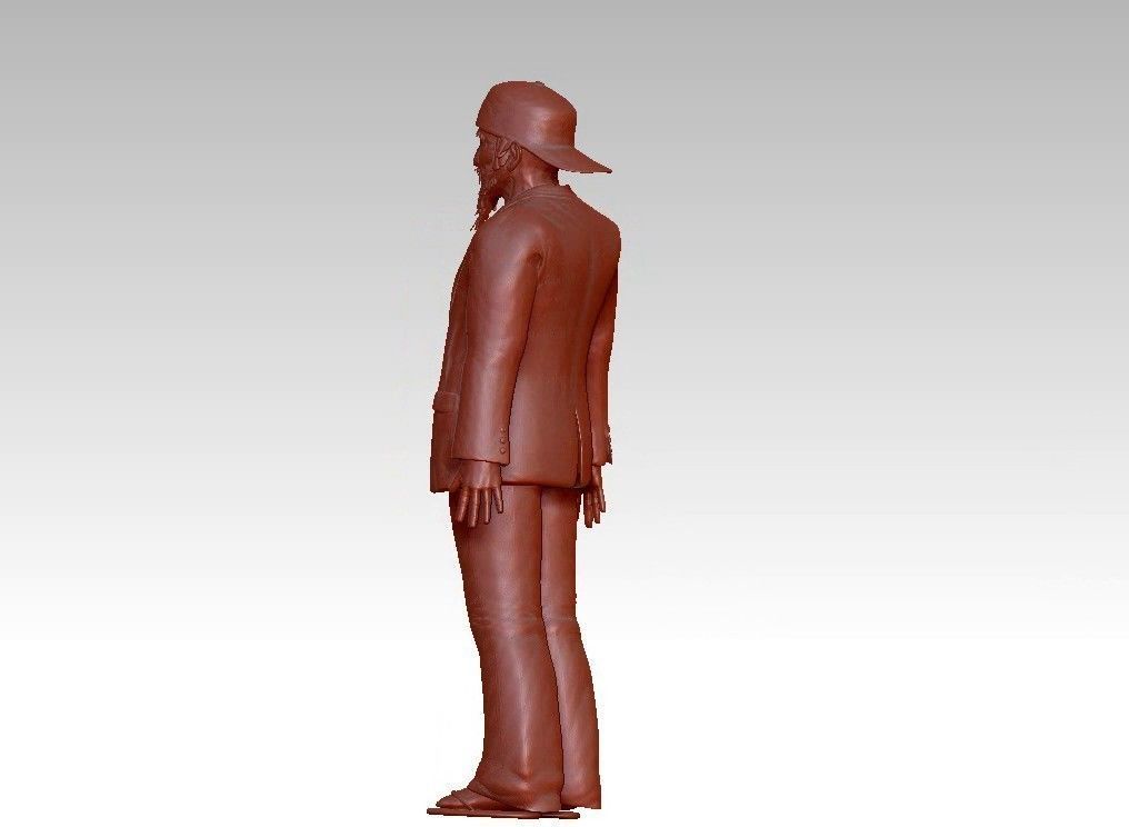 funny man in a hat suit slippers 3D print model_14