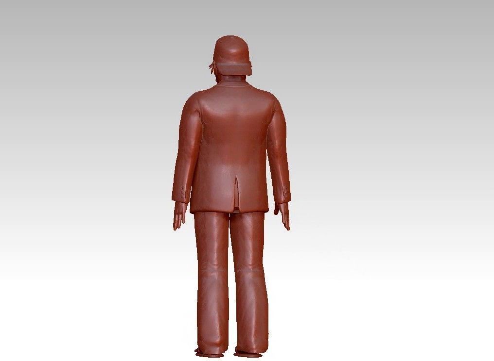 funny man in a hat suit slippers 3D print model_11