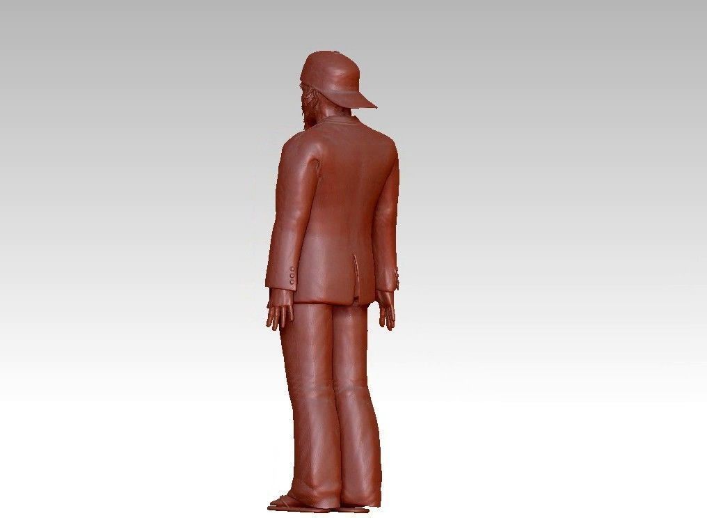 funny man in a hat suit slippers 3D print model_13