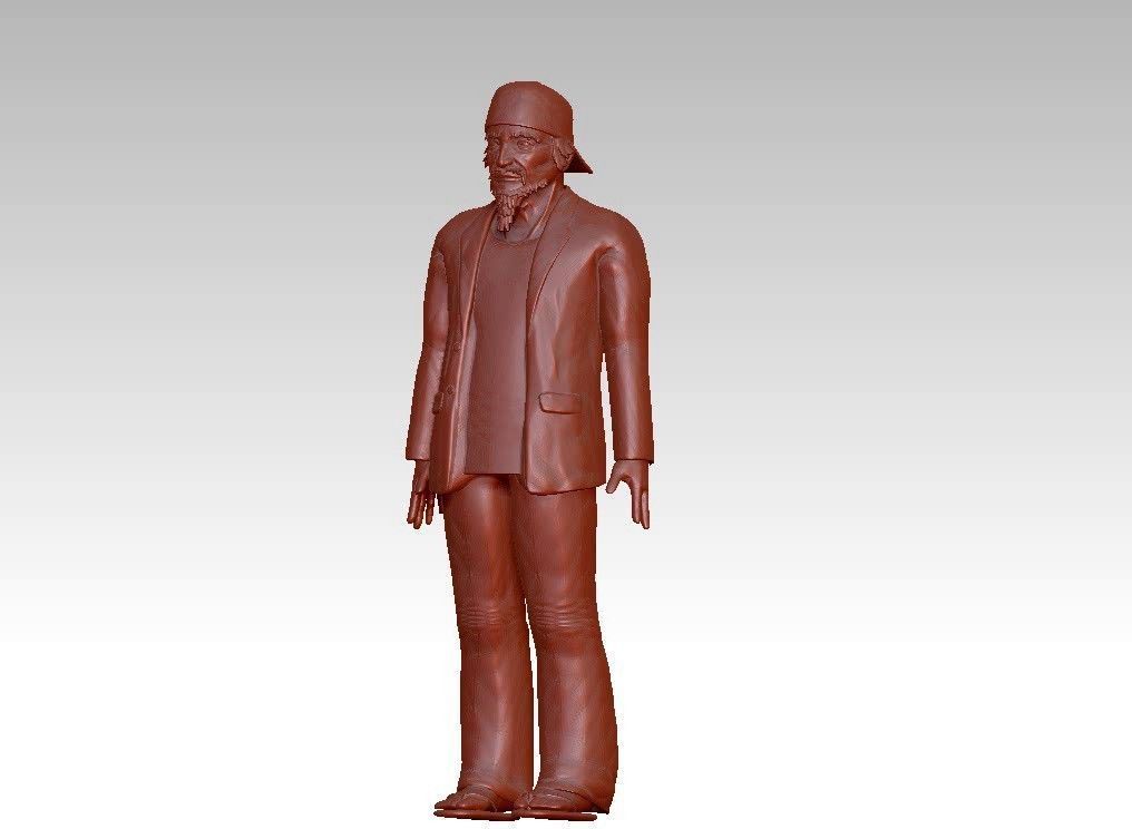 funny man in a hat suit slippers 3D print model_19