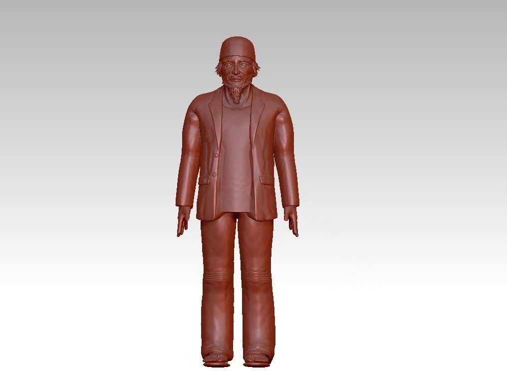 funny man in a hat suit slippers 3D print model_21