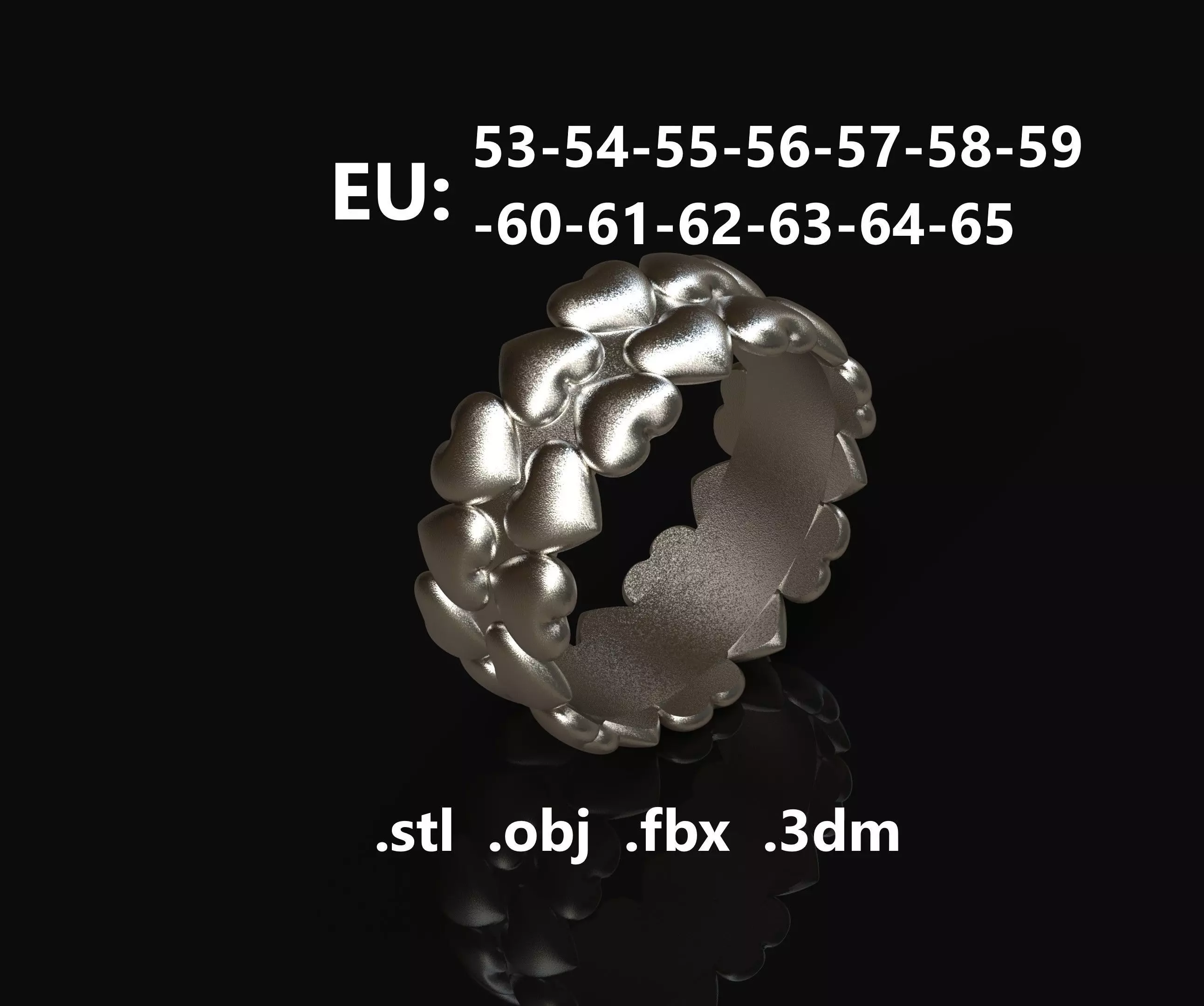 Model 220 Love Ring  EU Size 3D print model_0