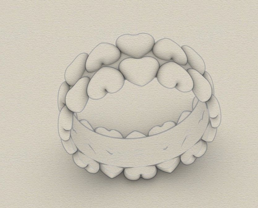 Model 220 Love Ring  EU Size 3D print model_8