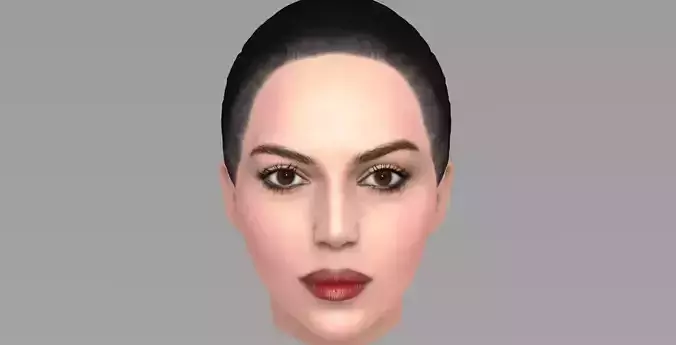 Beautiful brunette woman head TYPE 9