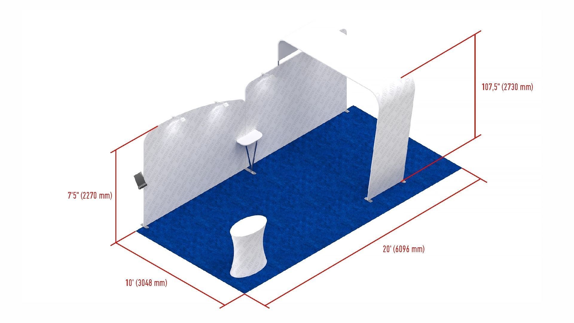 Exhibition booth 10x20ft 3DM014 3D model_10