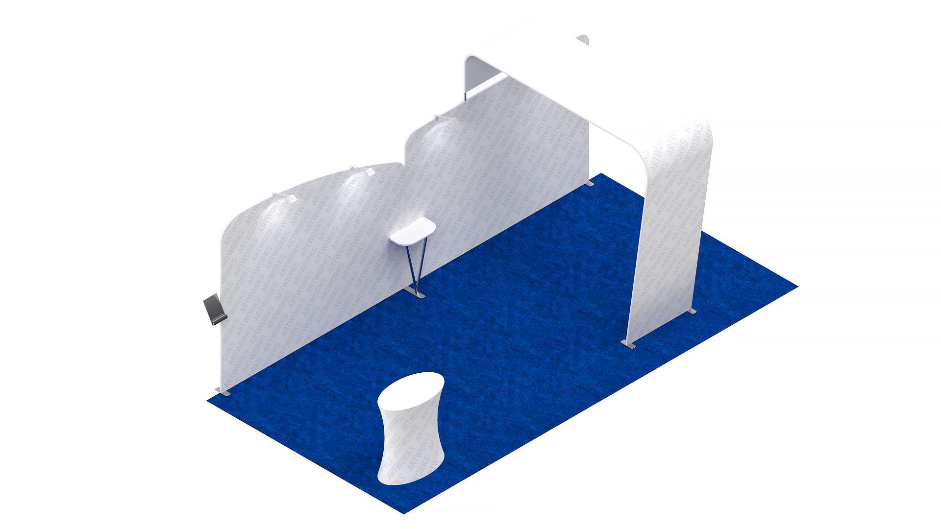 Exhibition booth 10x20ft 3DM014 3D model_7