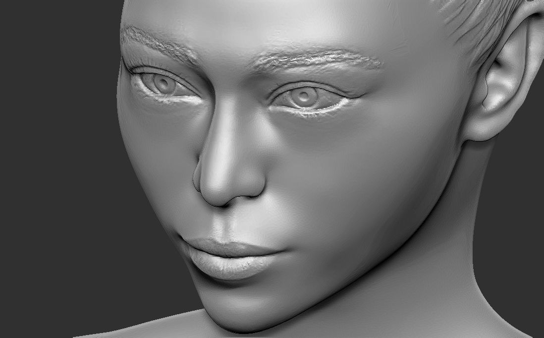 Beautiful asian woman bust 3D printing ready TYPE 10 3D print model_12