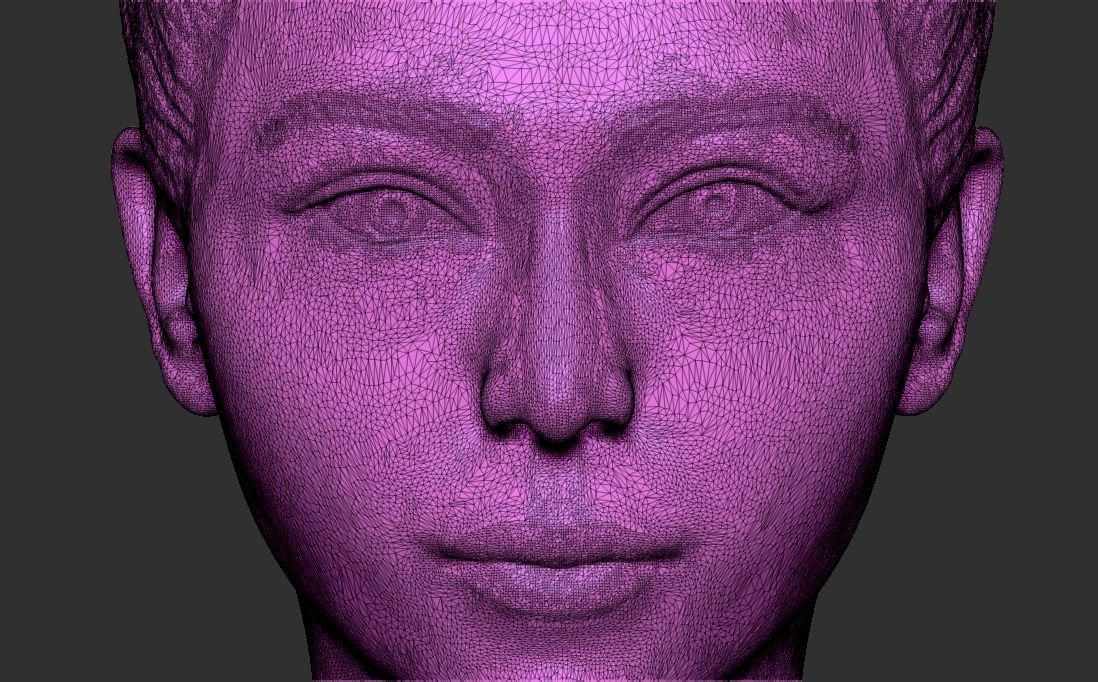 Beautiful asian woman bust 3D printing ready TYPE 10 3D print model_21