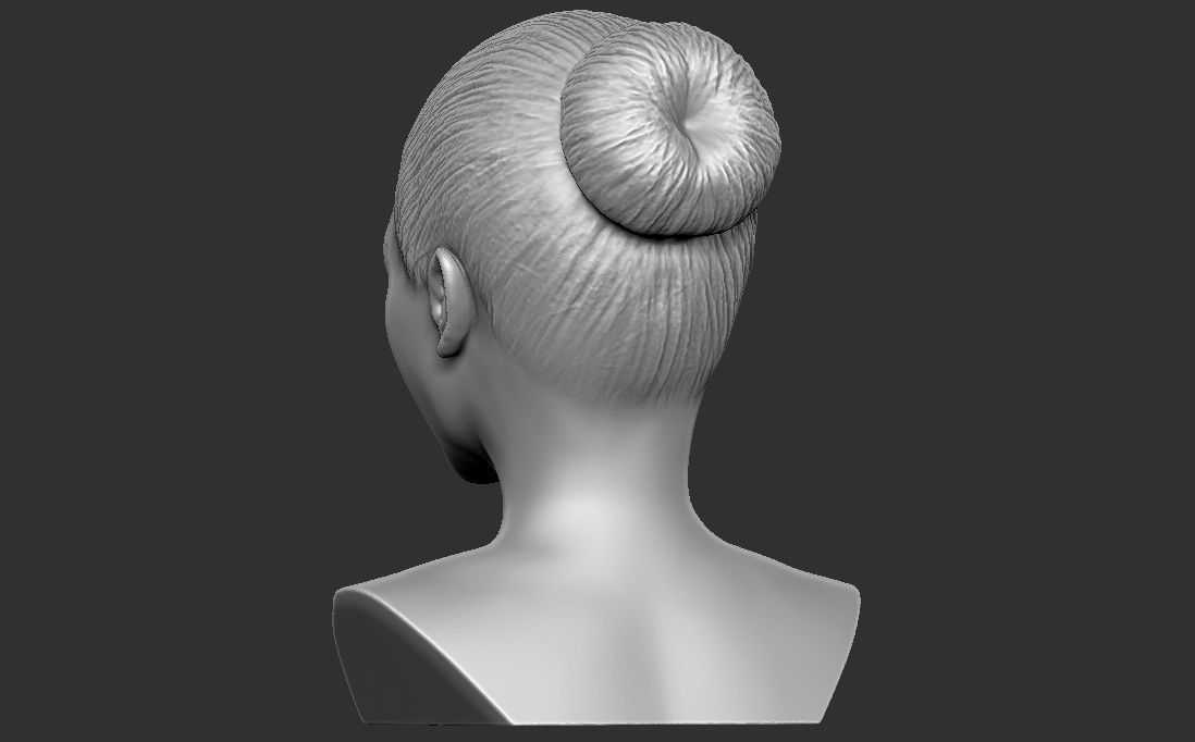 Beautiful asian woman bust 3D printing ready TYPE 10 3D print model_4