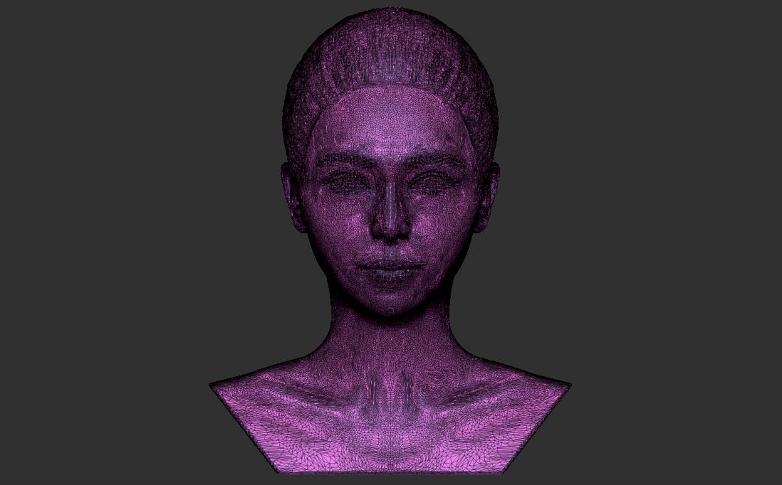 Beautiful asian woman bust 3D printing ready TYPE 10 3D print model_19