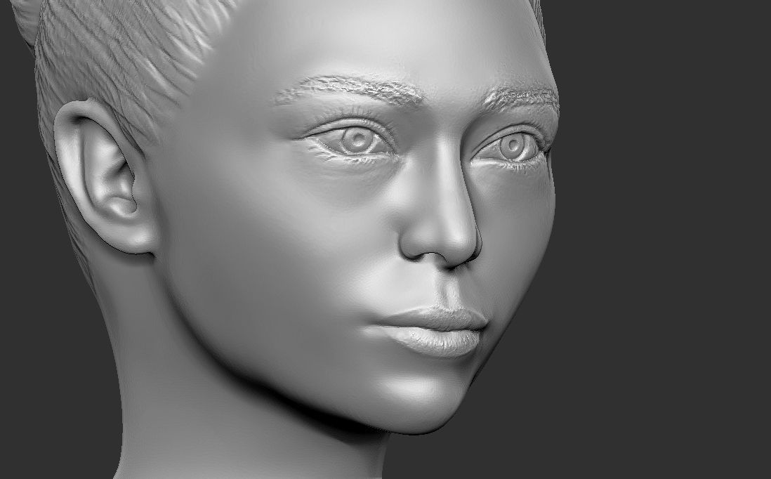Beautiful asian woman bust 3D printing ready TYPE 10 3D print model_14