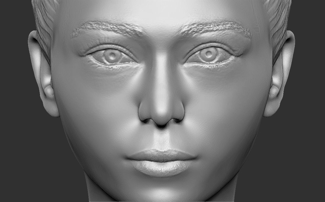 Beautiful asian woman bust 3D printing ready TYPE 10 3D print model_9
