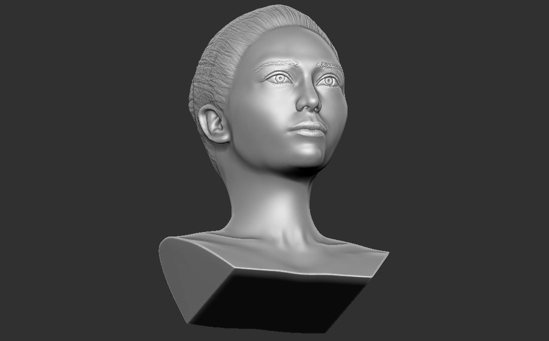 Beautiful asian woman bust 3D printing ready TYPE 10 3D print model_17
