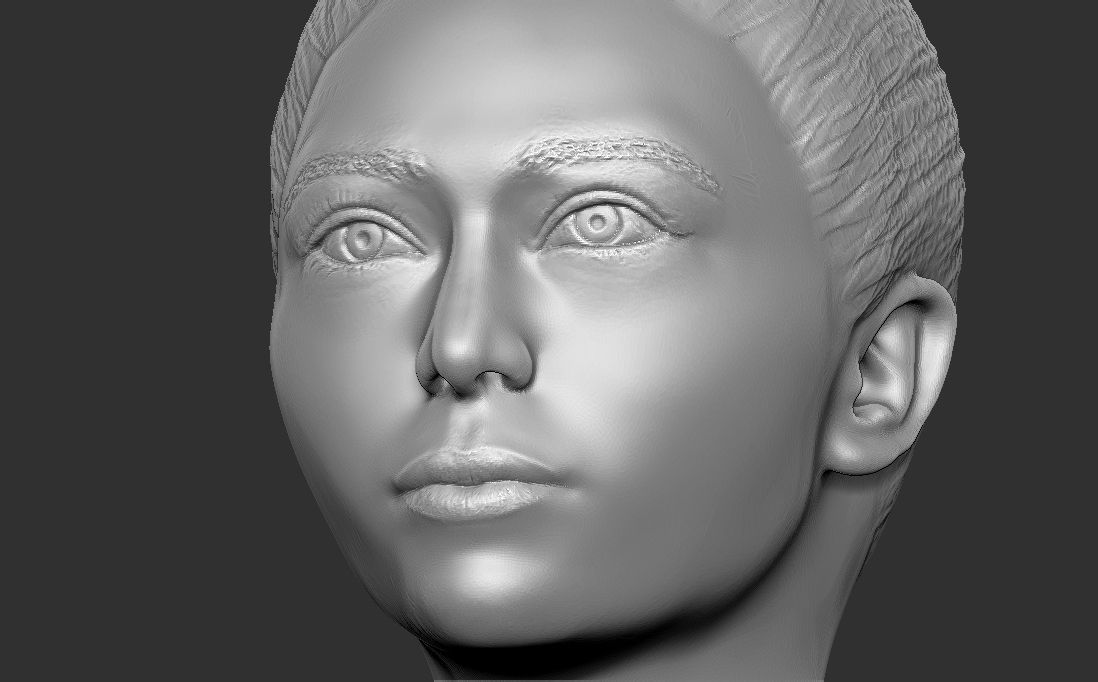 Beautiful asian woman bust 3D printing ready TYPE 10 3D print model_13