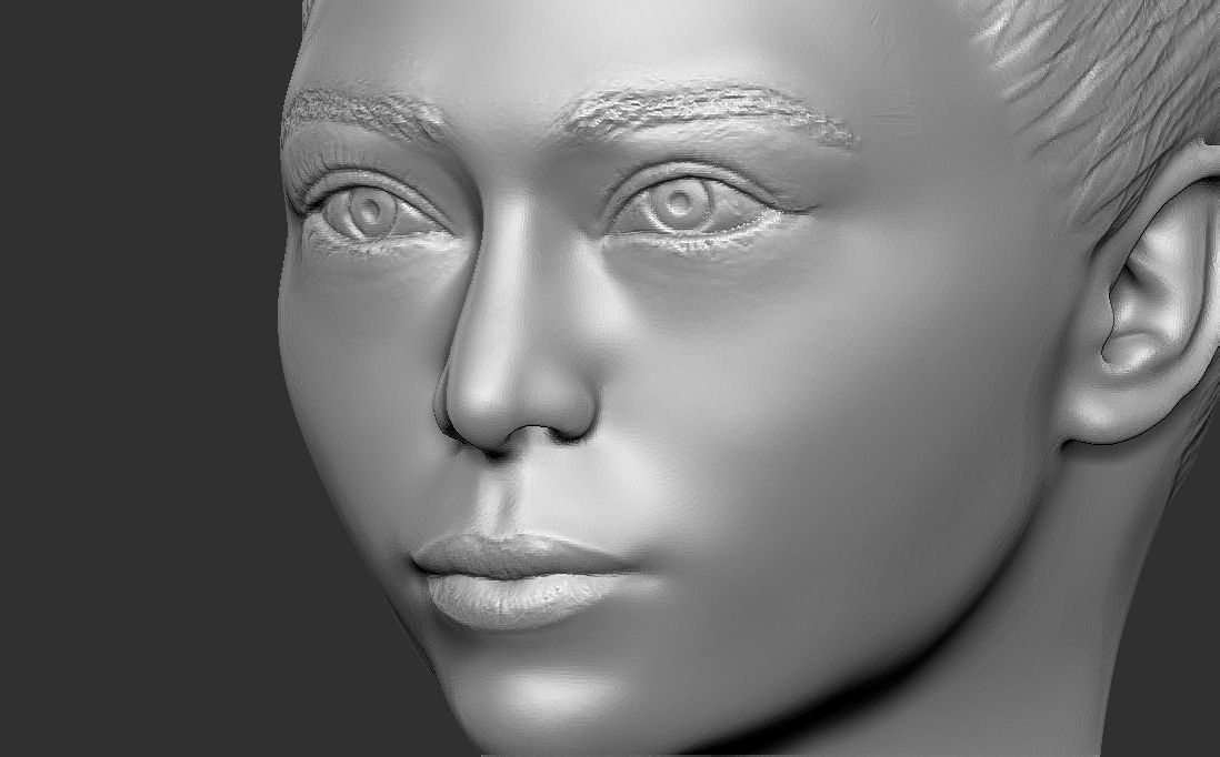 Beautiful asian woman bust 3D printing ready TYPE 10 3D print model_11