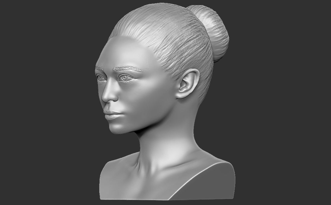 Beautiful asian woman bust 3D printing ready TYPE 10 3D print model_2