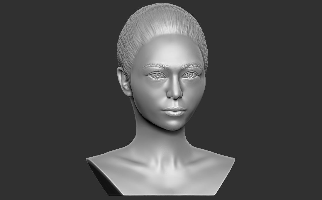 Beautiful asian woman bust 3D printing ready TYPE 10 3D print model_8