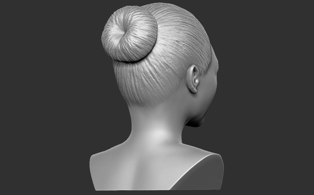 Beautiful asian woman bust 3D printing ready TYPE 10 3D print model_5