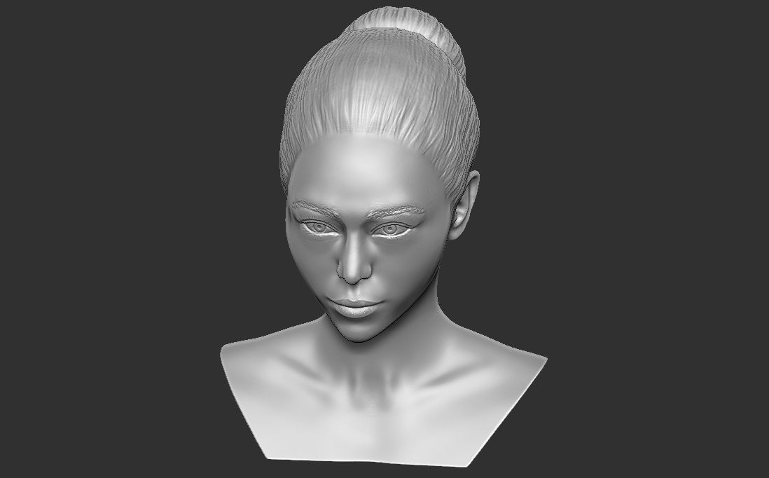 Beautiful asian woman bust 3D printing ready TYPE 10 3D print model_16