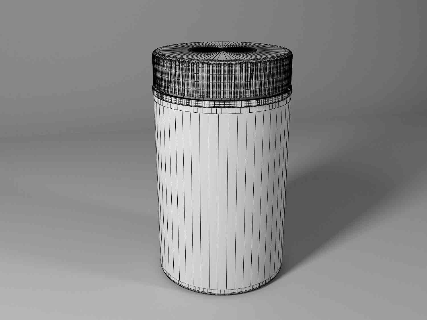 Plastic cap bottle container 3D model_3