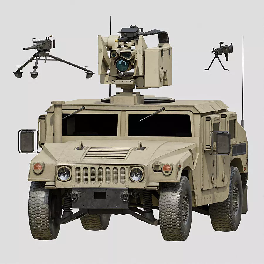 Humvee M1151 CROWS Low-poly 3D model_0