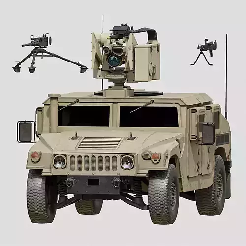 Humvee M1151 CROWS Low-poly 3D model