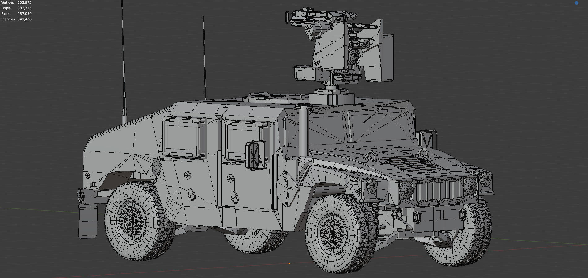 Humvee M1151 CROWS Low-poly 3D model_9