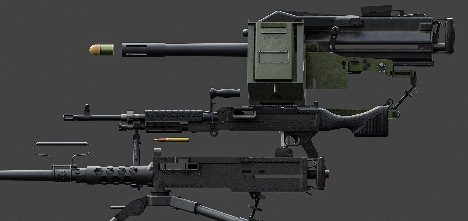 Humvee M1151 CROWS Low-poly 3D model_7