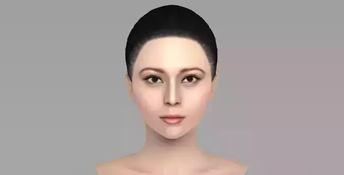 Beautiful asian woman bust for full color 3D printing TYPE 10