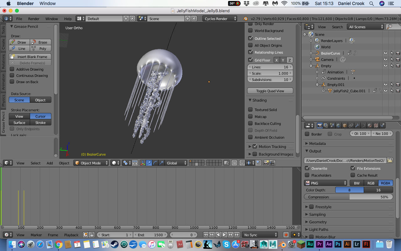 Bio-luminous Jellyfish 3D model_4