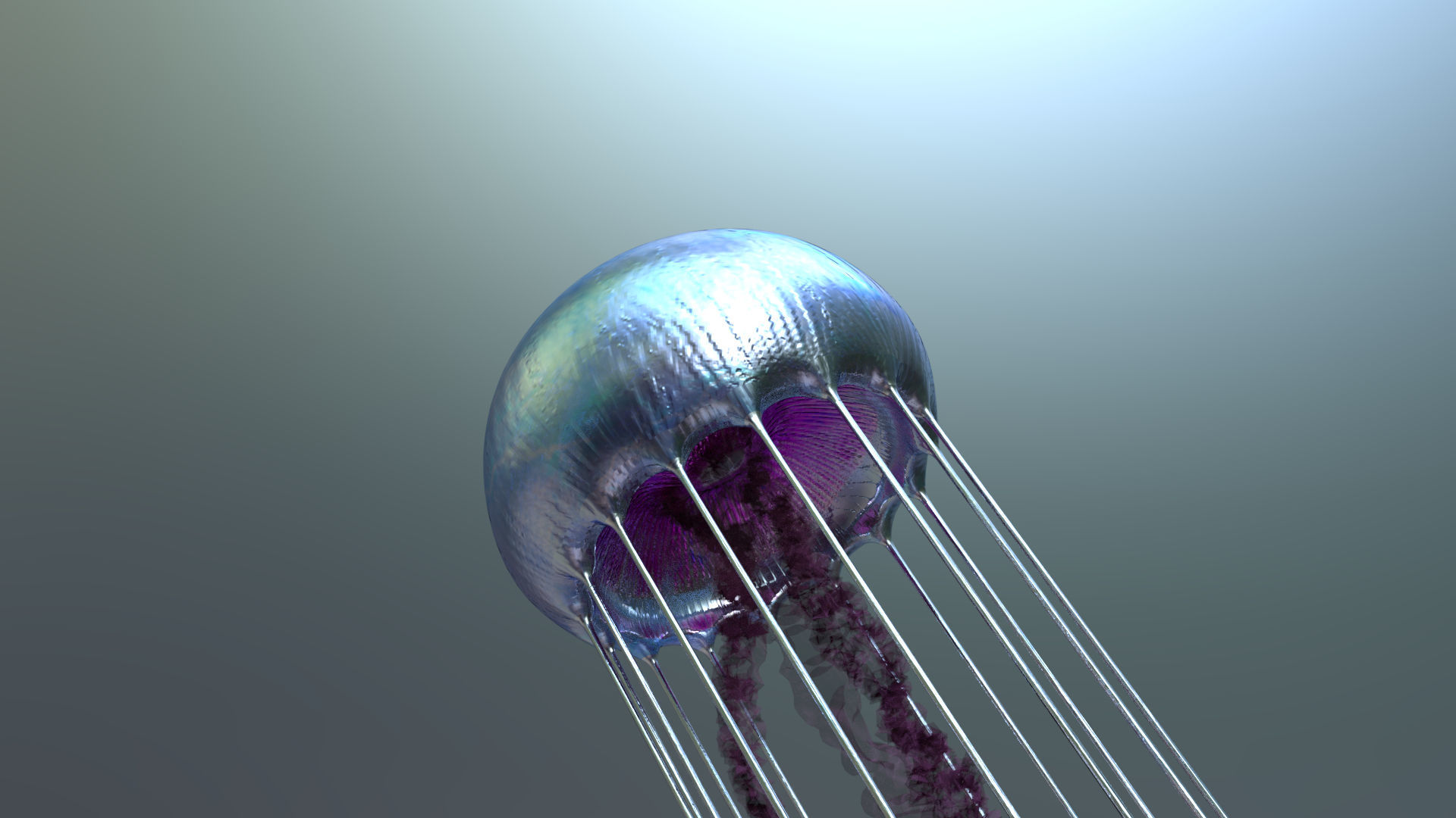 Bio-luminous Jellyfish 3D model_3